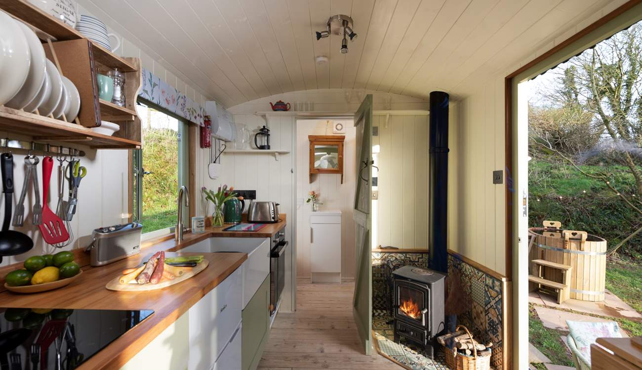 There's a warming wood-burning for those out of season escapes.