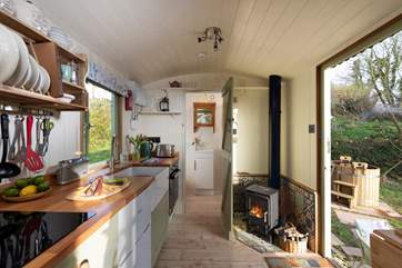 There's a warming wood-burning for those out of season escapes.