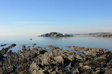 Bigbury Bay, looking over to Burgh Island.