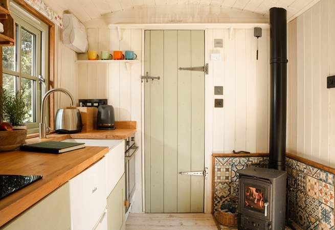 There's a warming wood-burning for those out of season escapes.