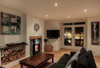 The lovely sitting room with Smart TV and views across the harbour, what a wonderful place to relax