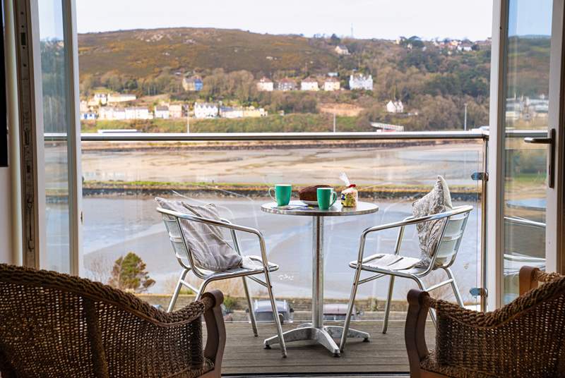 The sheltered balcony is a fabulous place to soak up the uninterrupted views of Fishguard.