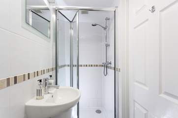 The stylish en suite shower-room.