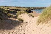 The sandy path leading down to the gorgeous sandy beach at Crantock.