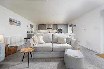 The kitchen living area on the first floor is open plan.