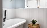 The beautiful family shower-room has a fabulous very indulgent roll-top bath to enjoy - bliss!  - Thumbnail Image