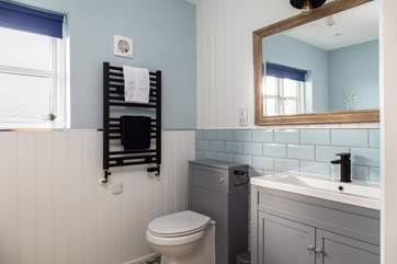 This is part of the family bathroom - beautifully styled.