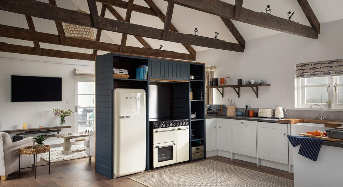 The gorgeous kitchen. Foodie fans will enjoy using the range cooker.