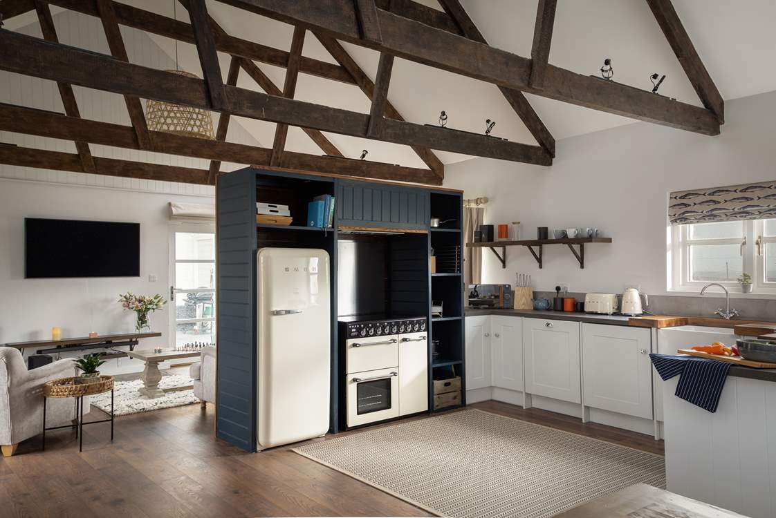 The gorgeous kitchen. Foodie fans will enjoy using the range cooker.