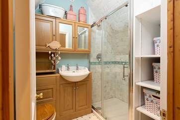 The shower-room on the second floor is just up the staircase next to the twin bedroom.