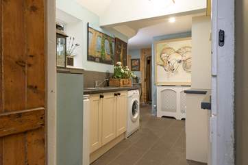 This is the view from the door of the family room. You can just see the fabulous stone doorway leading in to the sitting-room.