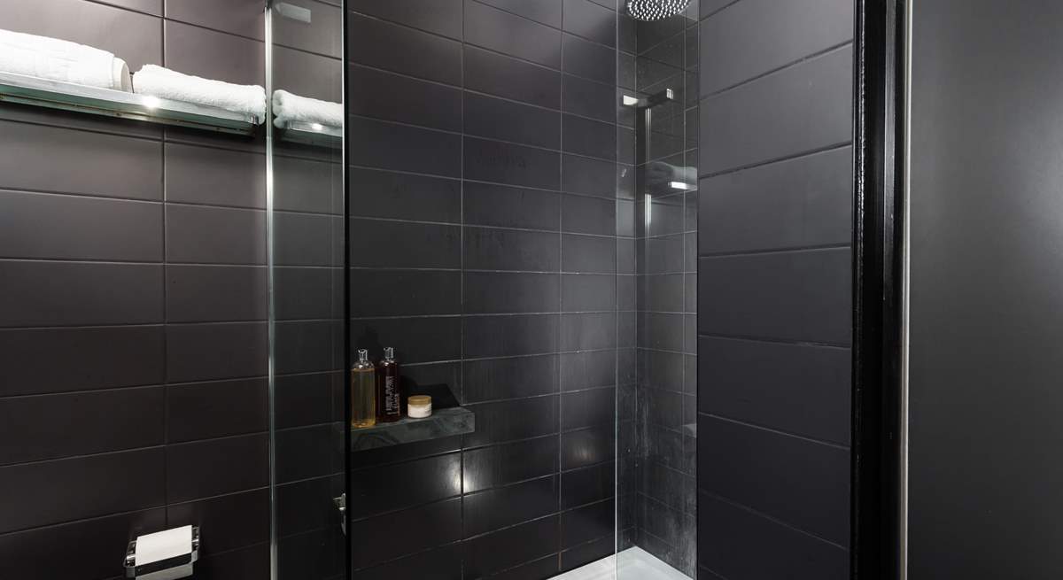 This super walk-in shower is located in the family bathroom.