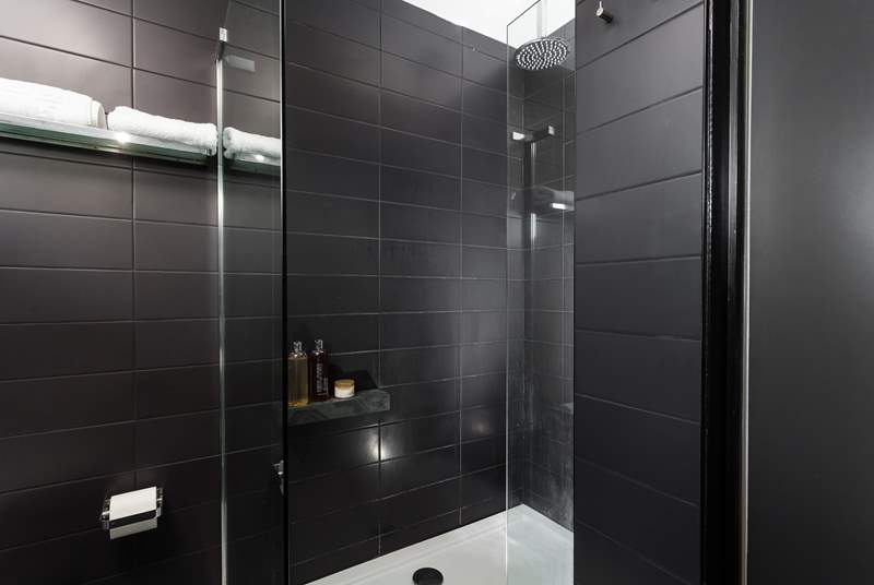 This super walk-in shower is located in the family bathroom.