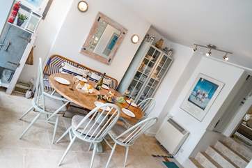 The dining-area offers comfortable seating where you can enjoy the estuary views no matter what the weather is doing.