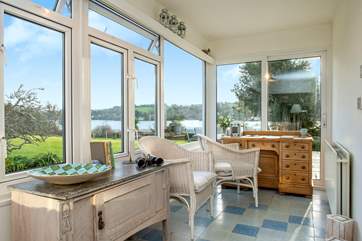 The sun-room has a useful desk - for planning adventures or working from home.