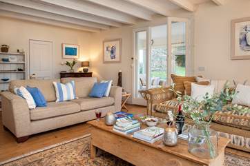 Enjoy stretching out on the sofas after a day on the water.