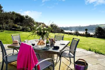 Champagne and a cream tea with a stunning outlook, wow.