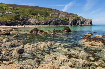 Trevaunance Cove and its beautiful crystal clear sea, perfect for a morning dip.