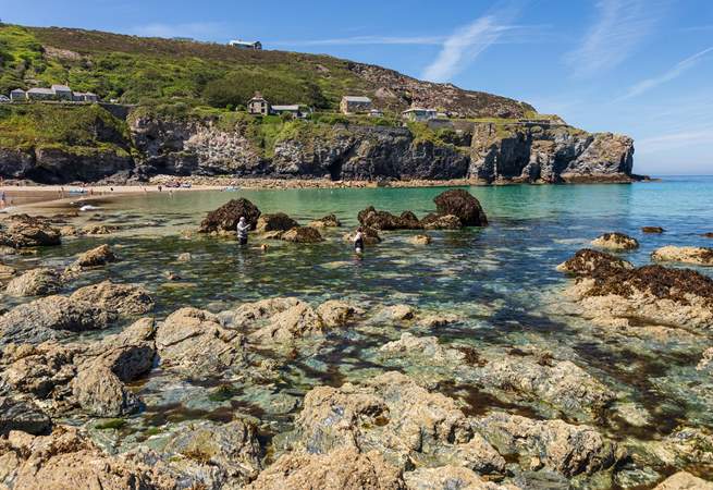 Trevaunance Cove and its beautiful crystal clear sea, perfect for a morning dip. 