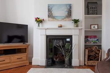 What a beautiful ornamental fireplace.