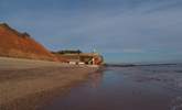 The east Devon and Dorset Jurassic Coast is spectacular. This is Sidmouth. A lovely Regency seaside town - with a world famous Folk Festival each year. There is plenty of sand at low tide. - Thumbnail Image