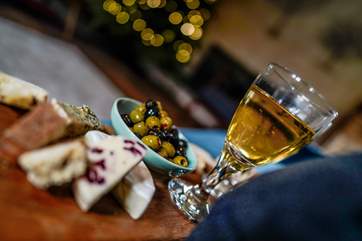 Time to enjoy a glass of wine whilst sinking into the velvet sofa.