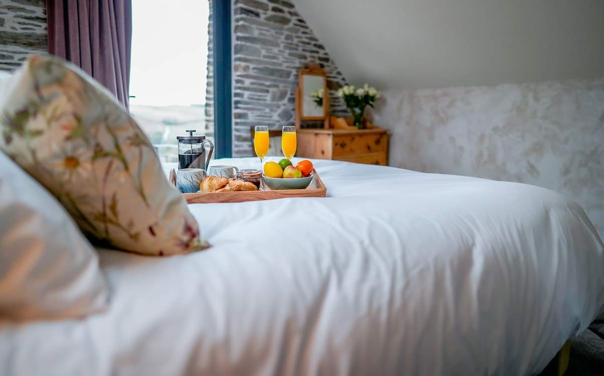 The external door in the main bedroom is perfectly positioned to take in the sunrise whilst enjoying breakfast in bed.