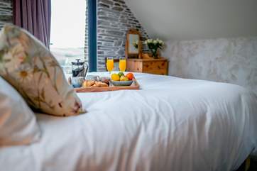 The external door in the master bedroom is perfectly positioned to take in the sunrise whilst enjoying breakfast in bed.