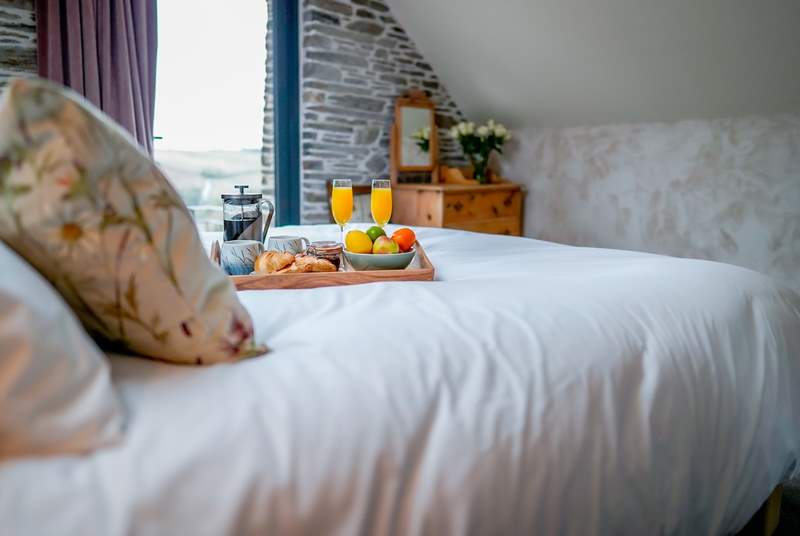 The external door in the master bedroom is perfectly positioned to take in the sunrise whilst enjoying breakfast in bed. 