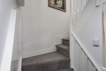 The stairs leading up to the first floor.