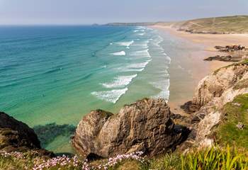 Perranporth beach is a gorgeous sandy beach, perfect for family days out, and is a short drive away. 