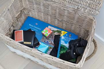Games and books for evening entertainment.