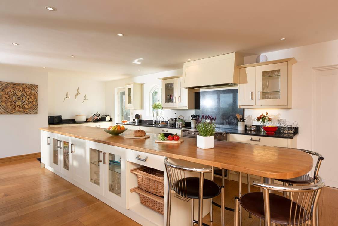 There is everything you might possibly need in this large kitchen.
