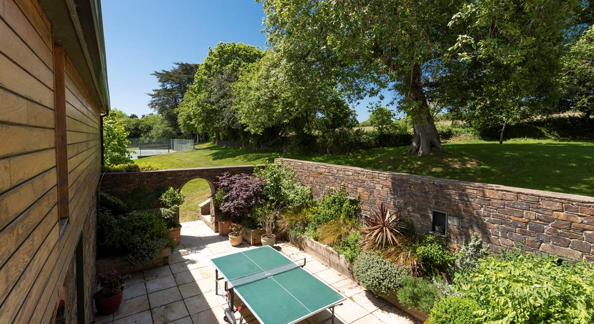 Enjoy a game of table tennis in the courtyard behind the kitchen. 