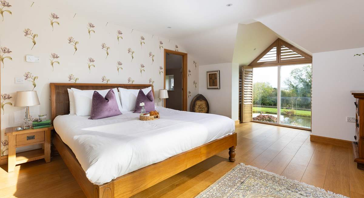 This fabulous bedroom has a dressing room and a huge ensuite bathroom. 