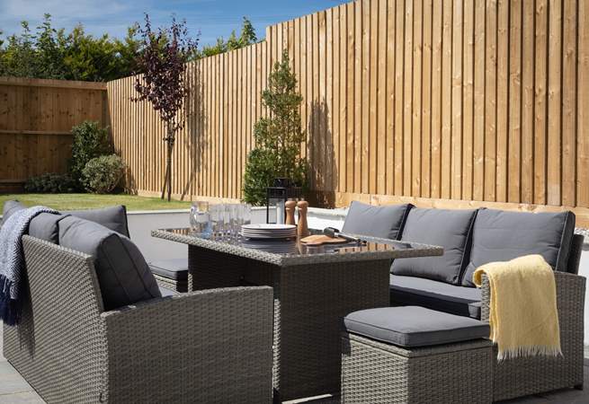 Perfect for al fresco dining, and it's south-facing too, so gets the sun for most of the day.