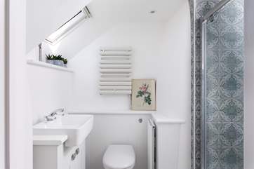 Under the eaves you will find the exquisite en suite shower-room for bedroom 2.