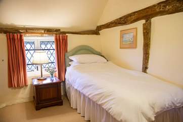 Single bedroom with en suite and views out onto the garden.