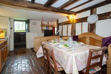 Fully equipped kitchen with a stable-door that leads to the garden.