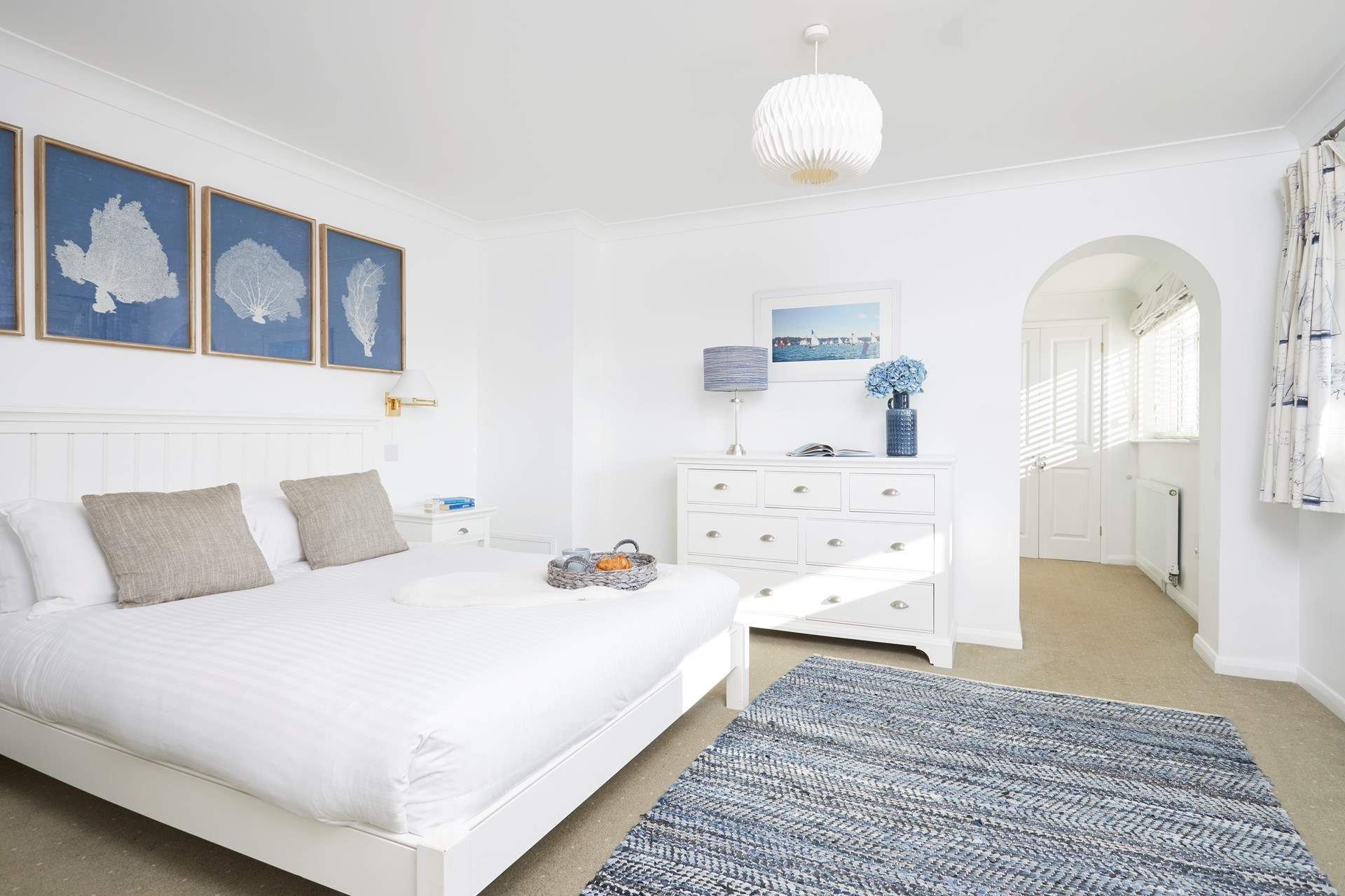 Bedroom 1 is located on the ground floor with king-size bed, dressing-room and en suite shower-room.