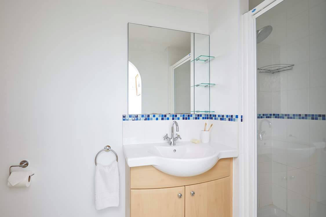 The en suite shower-room on the ground floor.