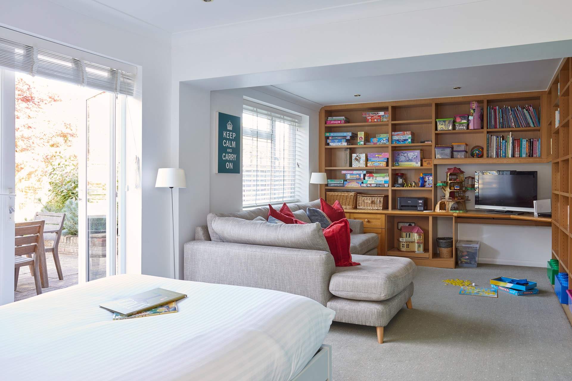 The ground floor double bedroom also has an area for play which children will love.