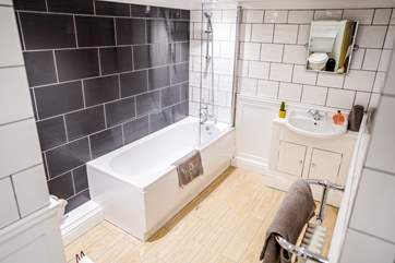 The newly fitted bathroom situated at the bottom of the stairs.