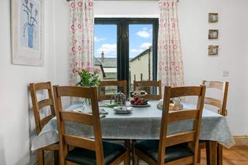 Enjoy a delicious meal together at the dining table.