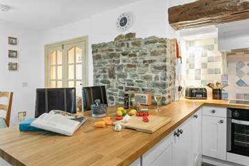 The kitchen/diner is a wonderful room sitting in the middle of the barn.