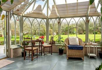 The conservatory is a lovely space. 