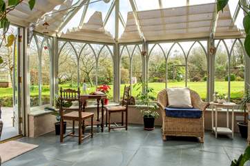 The conservatory is a lovely space.
