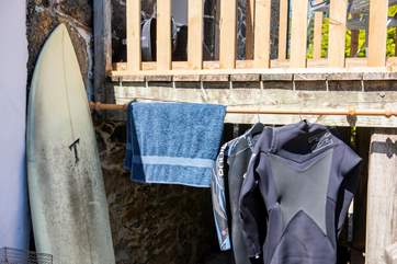 The lovely owners have thought of everything, including a space to dry your wetsuits at the end of the day.