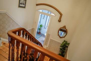 The top landing is spacious with all bedroom doors off from here. The shower-room can be seen on the half landing from bedroom three.