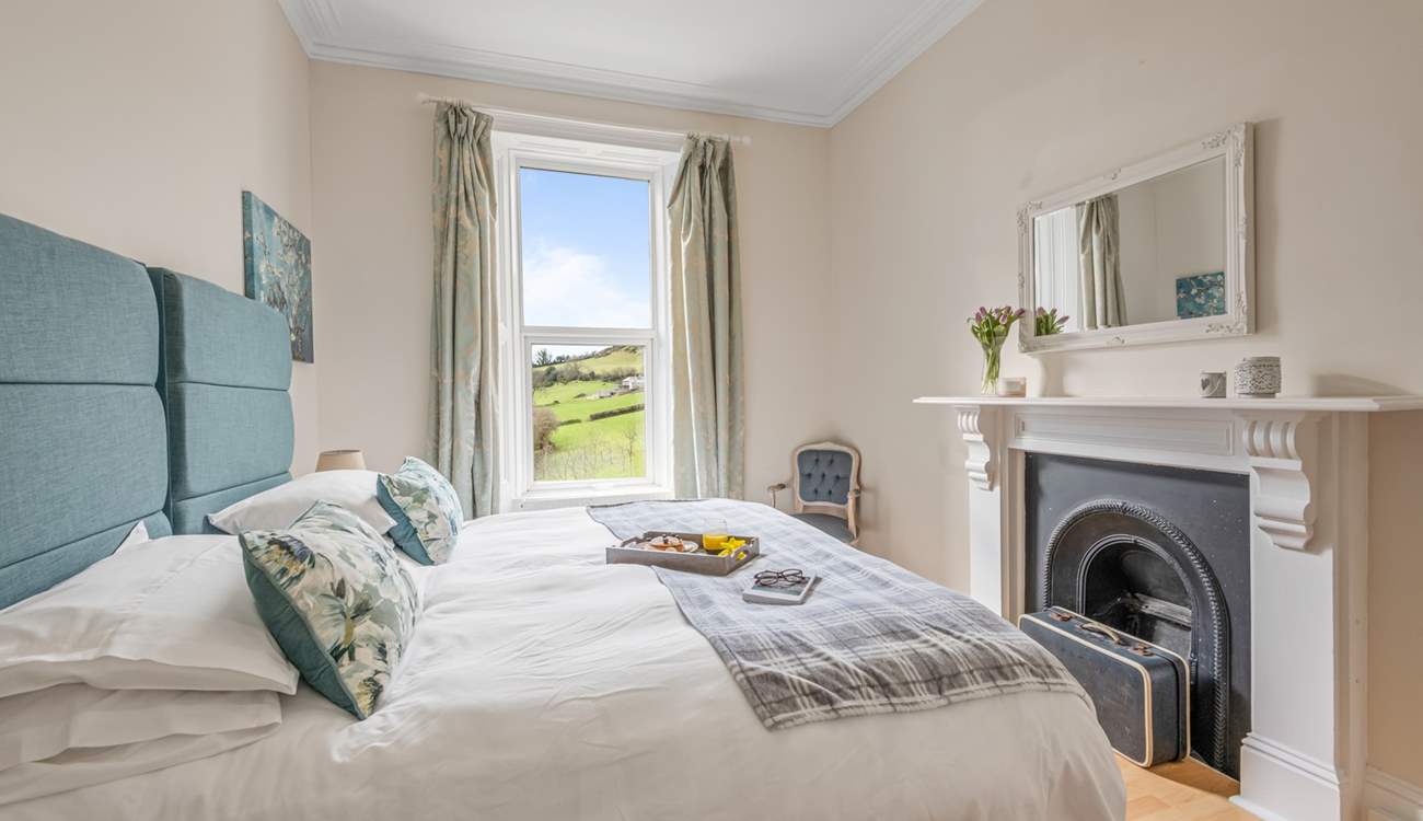 Bedroom 5 is full of period charm and far reaching views. This room also benefits from 'zip and link' beds, which can be configured as twins on request.